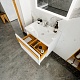 Бриклаер Мебель для ванной Берлин 70 белая с ручкой дуб золотой – фотография-29